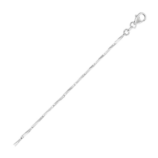 C112A 14k white gold 3D Infinity chain